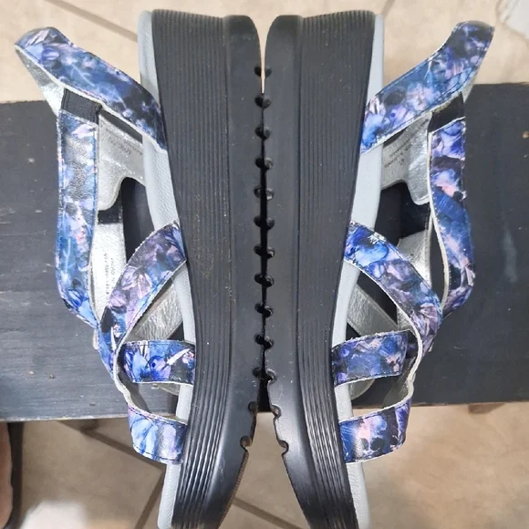 Alegria Blue and Purple Strappy Sandals - Picture 3 of 7